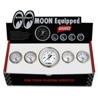MOON Equipped 5 Gauge Set  (White Face)