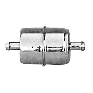 Photo1: Straight 5/16 inch Chrome Fuel Filter
