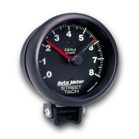 Performance  8000RPM Street Tachometer Cylinder for 4/6/8 Black