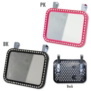 Photo2: Small Clip-on Visor Mirror Diamonds