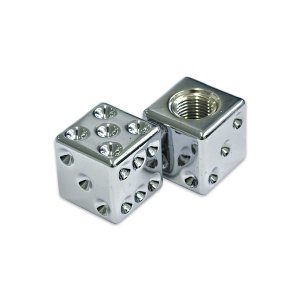 Photo1: Chromd Dice Air Valve Cap