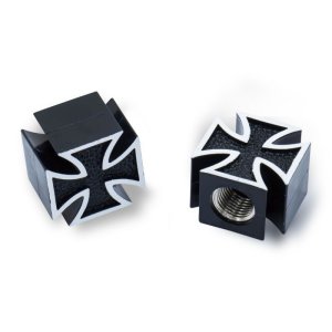 Photo2: Iron Cross Black Air Valve Cap