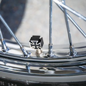Photo1: Iron Cross Black Air Valve Cap