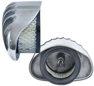 Photo2: Finned clamshell cast air cleaner