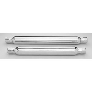 Photo1: Polished Stainless steel glass pack muffler