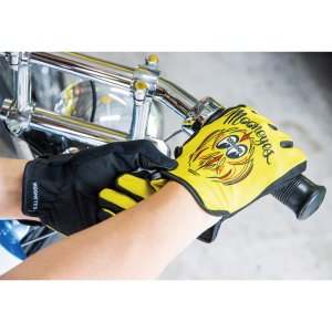 Photo2: MOON Pinstriping Mesh Gloves