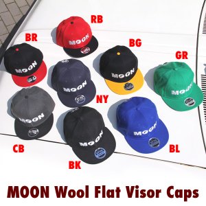 Photo1: MOON Wool Flat Visor Cap