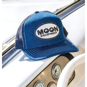 Photo1: MOON Denim Mesh Cap