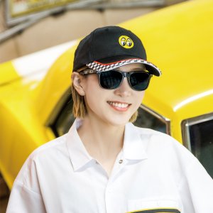 Photo1: MOON Checker Flag Twill Baseball Hat