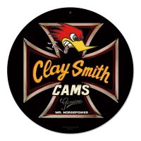 Clay Smith Genuine Black Round Metal Sign