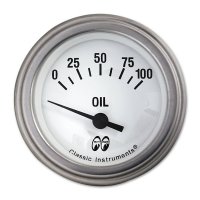 MOON Equipped 2inch Oil Pressure (Electric)   (White)