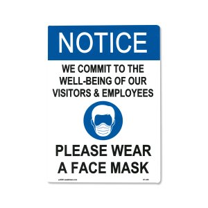 Photo1: Notice Please Wear A Face Mask Sticker