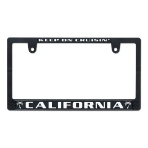 Photo1: CALIFORNIA License Plate Frame BK/WH JPN Size