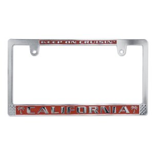 Photo1: CALIFORNIA License Plate Frame CH/RD JPN Size