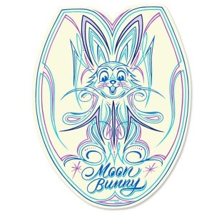 Photo2: MOON Bunny Toilet Lid Sticker