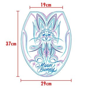 Photo3: MOON Bunny Toilet Lid Sticker