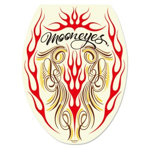 Photo2: MOON Red Flames Toilet Lid Sticker