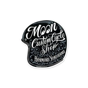 Photo2: MOON Custom Cycle Shop Motorcycle Helmet Sticker