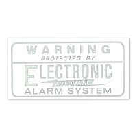 HOT ROD Sticker ALARM SYSTEM Decal White