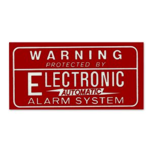 Photo1: HOT ROD Sticker ALARM SYSTEM Decal Red