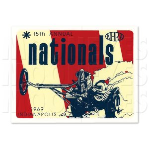 Photo1: HOT ROD Sticker 15th ANNUAL NHRA INDIANAPOLIS NATIONALS 1969