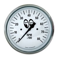 MOON Equipped 3 3/8inch 8000RPM Tachometer  (White)
