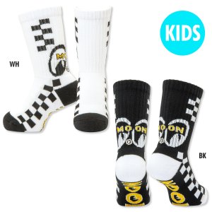 Photo2: Kids MOON Checker Line Socks