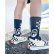 Photo1: Kids MOON Checker Line Socks (1)