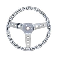 Chain 3 Spoke 11" Chrome Steering Wheel