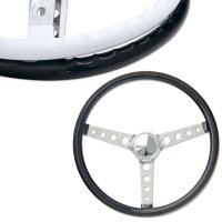 MOONEYES ORIGINAL "4-Holes Finger Grip" Steering Wheel 15" Black (Vinyl Grip)