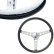 Photo1: MOONEYES ORIGINAL "4-Holes Finger Grip" Steering Wheel 15" Black (Vinyl Grip) (1)