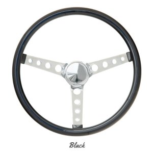 Photo2: MOONEYES ORIGINAL "4-Holes Finger Grip" Steering Wheel 15" Black (Vinyl Grip)