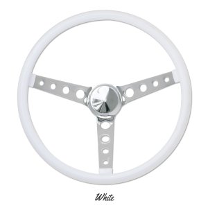 Photo2: MOONEYES ORIGINAL "4-Holes Finger Grip" Steering Wheel 15" White (Vinyl Grip)