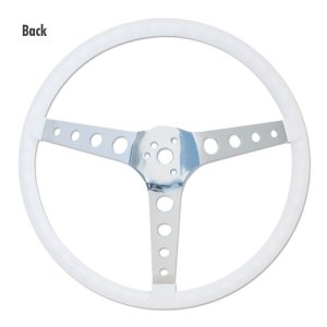 Photo3: MOONEYES ORIGINAL "4-Holes Finger Grip" Steering Wheel 15" White (Vinyl Grip)