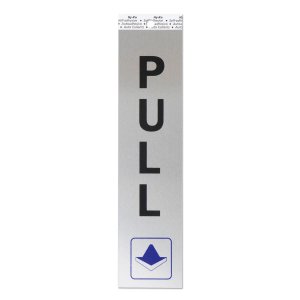 Photo1: Metal Sign Plate Sticker PULL(Vertical)