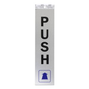 Photo1: Metal Sign Plate Sticker PUSH (Vertical)