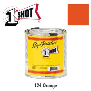 Photo1: Orange 124   - 1 Shot Paint Lettering Enamels 237ml