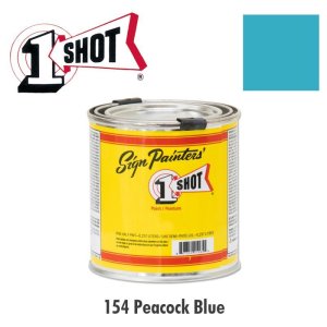 Photo1: Peacock Blue 154 - 1 Shot Paint Lettering Enamels 237ml