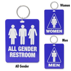 Photo1: Restroom Tag with Ring