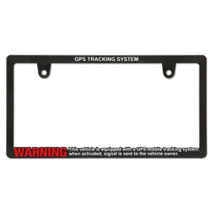 Photo1: Raised WARNING Security GPS TRACKING SYSTEM License Plate Frame (Slim Type)