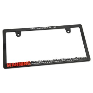 Photo4: Raised WARNING Security GPS TRACKING SYSTEM License Plate Frame (Slim Type)