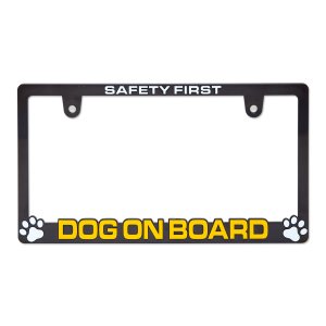 Photo1: Raised Dog on Board License Plate Frame