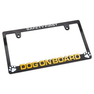 Photo2: Raised Dog on Board License Plate Frame