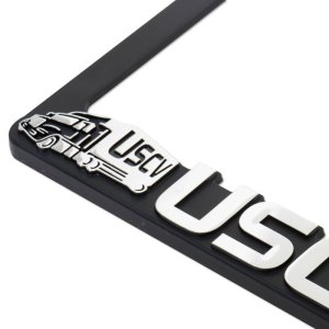 Photo3: Raised USCV Logo License Plate Frame(Chrome) for JPN size