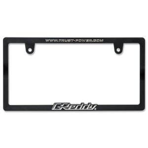 Photo1: Raised TRUST GReddy Logo License Plate Frame (Chrome) JPN size