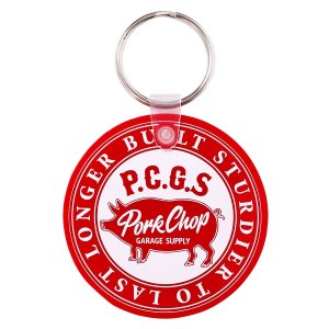 Photo1: PORKCHOP Circle Logo Key Ring