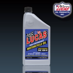 Photo1: LUCAS Motorcycle Oil Semi-Synthetic SAE 10W-40 (1qt)