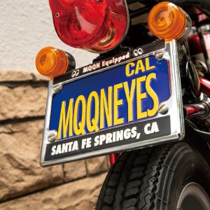 Photo1: MOON Equipped SANTA FE SPRINGS, CA Metal License Frame for US Motorcycle