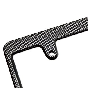 Photo3: Std. License Plate Frame Carbon Fiber Look Plain 【MG058】