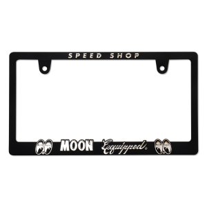 Photo2: Raised MOON Equipped Logo License Plate Frame (Chrome) for JPN size